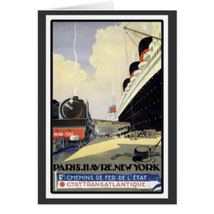 Paris Havre New York Hälsningskort