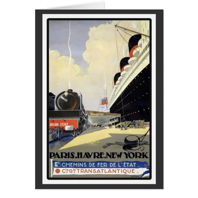 Paris Havre New York Hälsningskort (Framsidan)