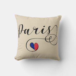 Paris Heart Dekorativ kudde, Frankrike Kudde