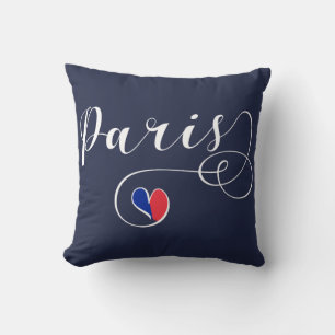 Paris Heart Dekorativ kudde, Frankrike Kudde