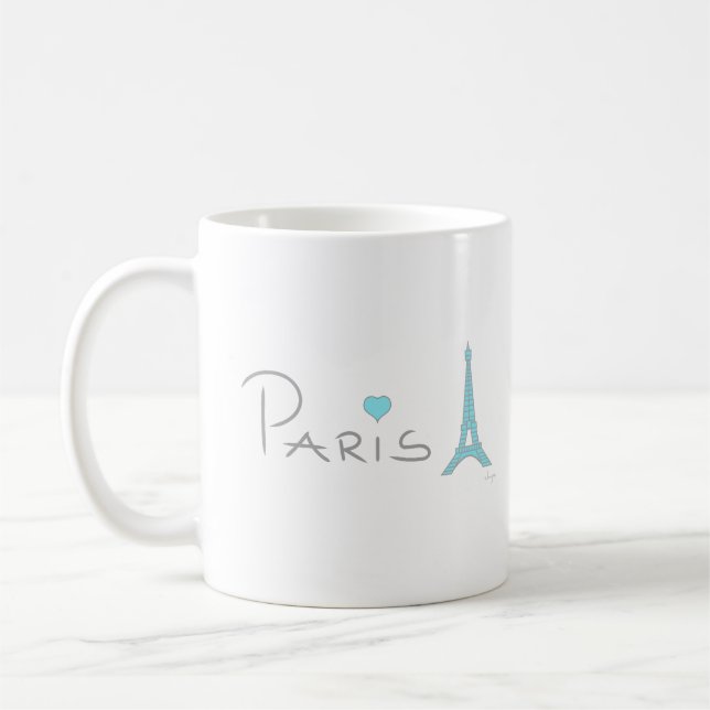 Paris Heart Eiffel Torn Kaffemugg (Vänster)