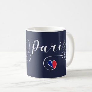 Paris Heart Mugg, Frankrike Kaffemugg
