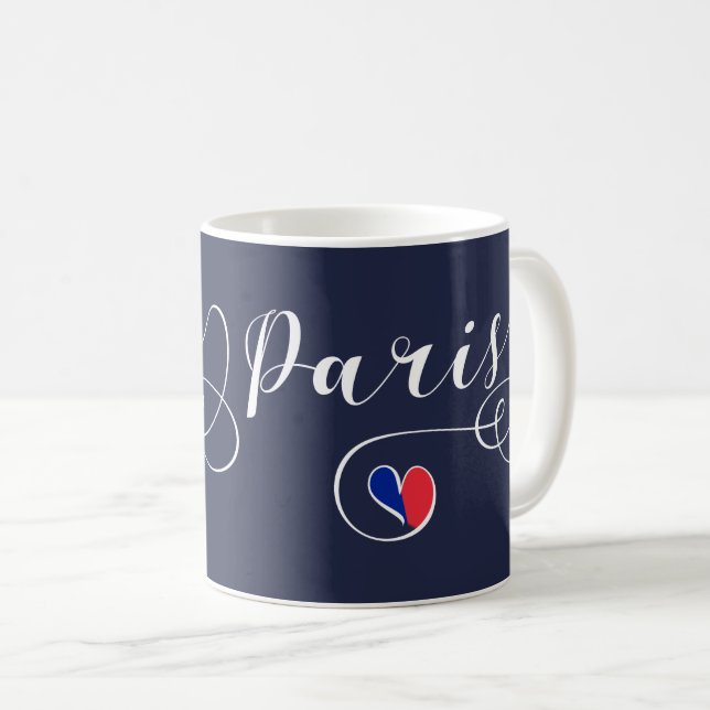 Paris Heart Mugg, Frankrike Kaffemugg (Framsida höger)