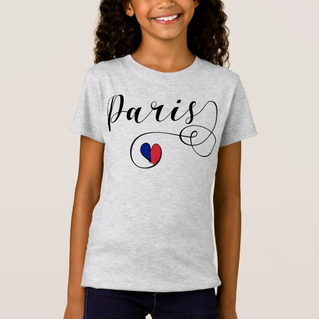 Paris Heart Tee Shirt, Frankrike (Framsida)