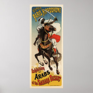 Paris Hippodrome Exhibition D'Arabes du Sahara Poster