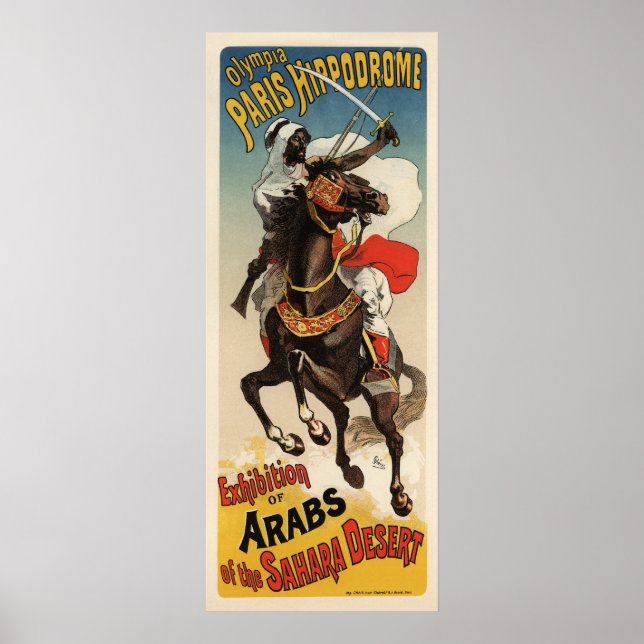 Paris Hippodrome Exhibition D'Arabes du Sahara Poster (Framsidan)