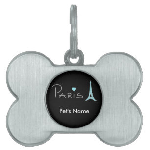 Paris hjärtaEiffel torn Namnbricka Husdjur