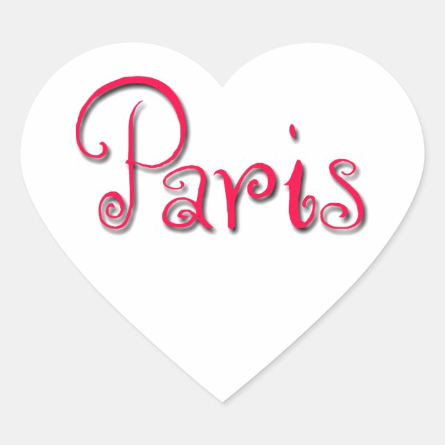 Paris Hjärtformat Klistermärke (Framsida)