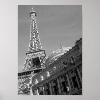 Paris Hotel i Las Vegas (B&W) Poster