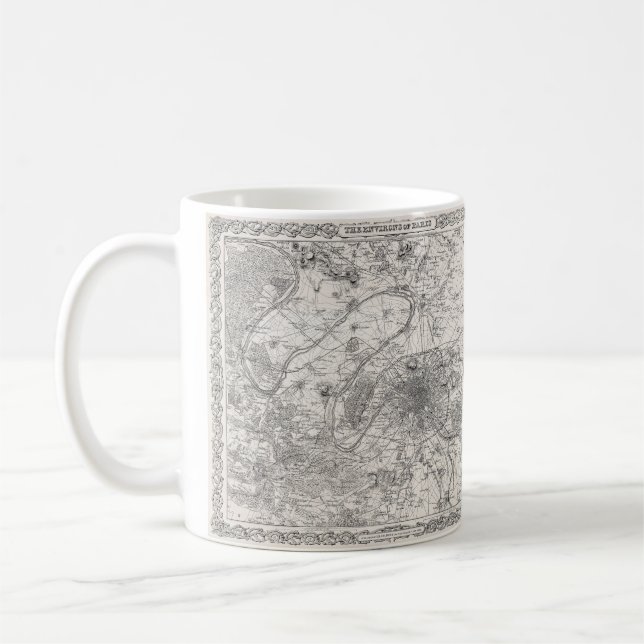 Paris huvudstad i Frankrike karta Kaffemugg (Vänster)