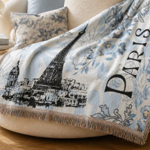Paris i blå kantad filt