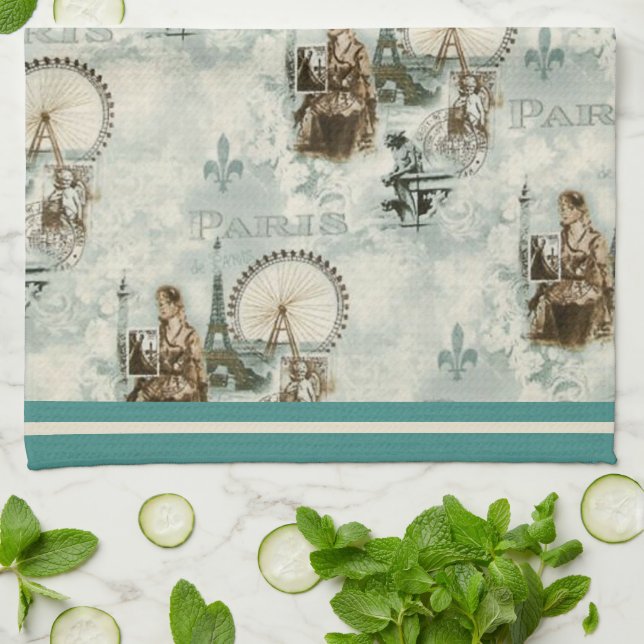 Paris i Bleu Towel Kökshandduk (Vikta)