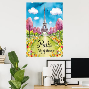 Paris i Bloom: en Dreamy Vår-dag Poster