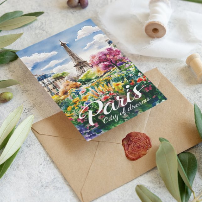 Paris i Bloom: En vattenfärgsdröm Vykort (Skapare uppladdad)