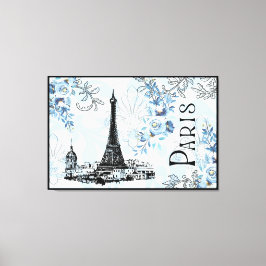 Paris i Blue Kanvastryck