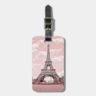 Paris i det rosa Eiffel torn Bagagebricka
