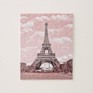 Paris i det rosa Eiffel torn Pussel