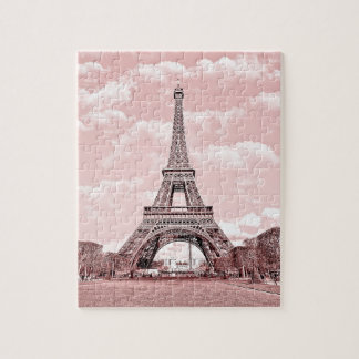 Paris i det rosa Eiffel torn Pussel
