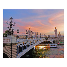 Paris i Dusk Fototryck