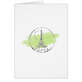 paris i ett glas boll hälsningskort