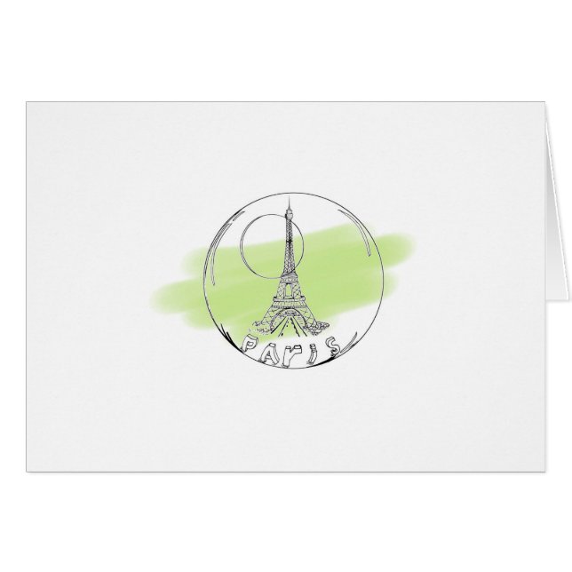 paris i ett glas boll hälsningskort (Framsidan Horizontal)