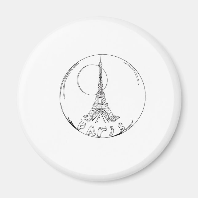 paris i ett glas boll magnet (Framsidan)