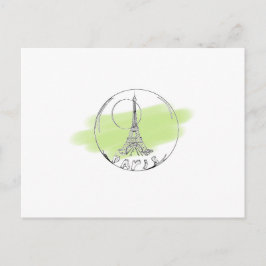 paris i ett glas boll vykort