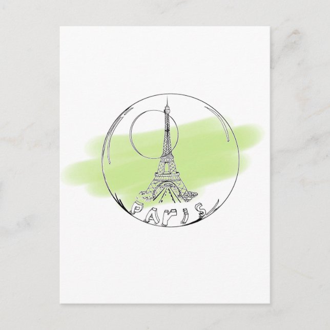 paris i ett glas boll vykort (Framsida)
