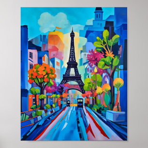 Paris i Färg Print, Poster Pappert värde (projekti