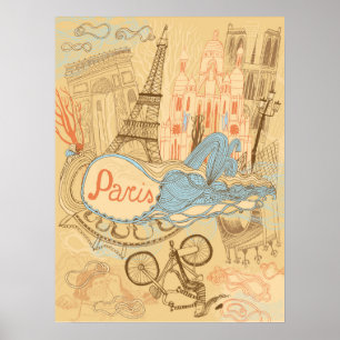 Paris i Frankrike Poster