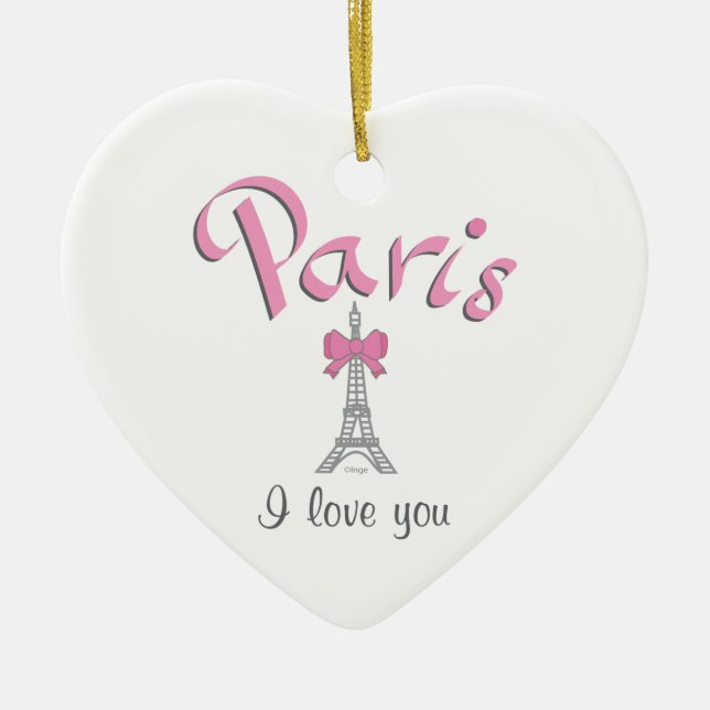 Paris I kärlek du Julgransprydnad Keramik (Framsidan)
