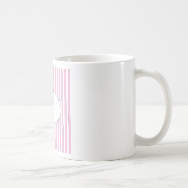"Paris I Kärlek You"- rosa rand Kaffemugg (Höger)