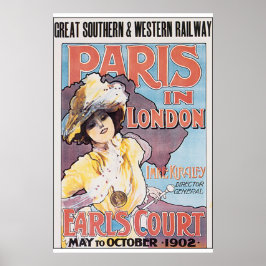 Paris i London Vintage resor Poster