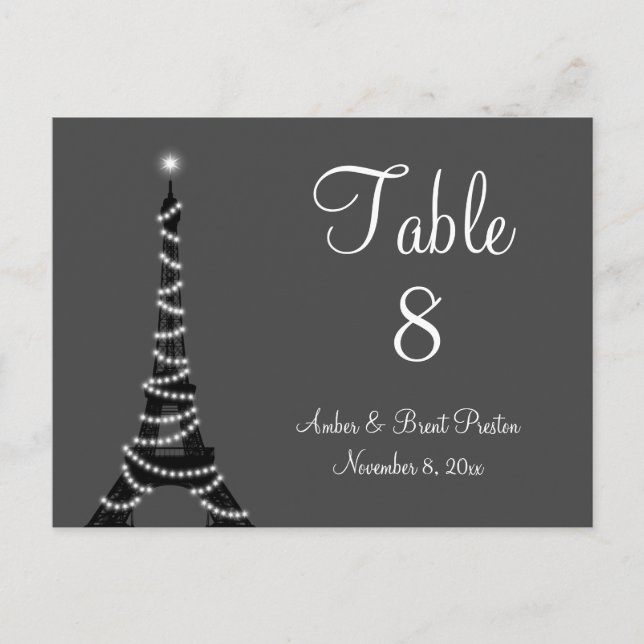 Paris i Night-Bordsnumret Vykort (Framsida)