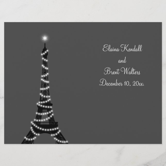 Paris i Night-Bröllopsprogrammet (Framsida)