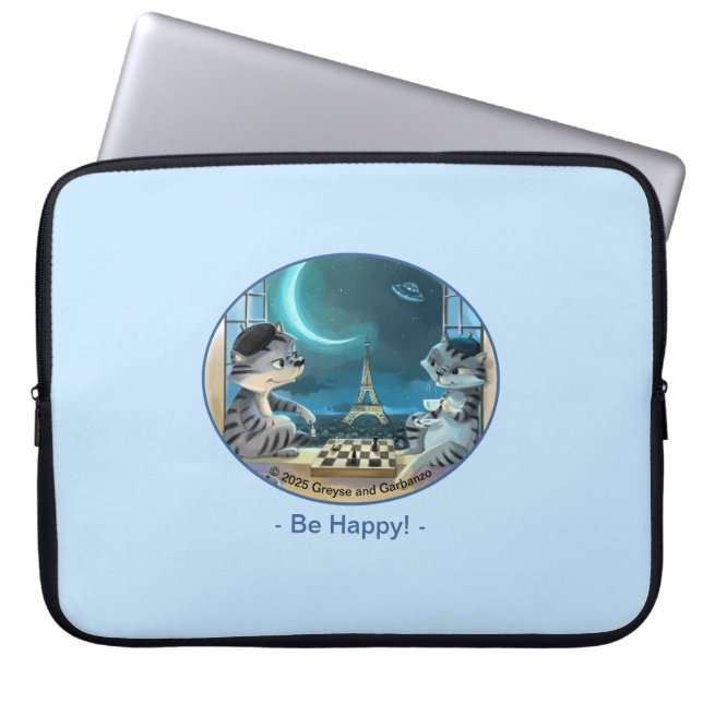 Paris i Night Laptop sleeve - Roligt (Framsidan)