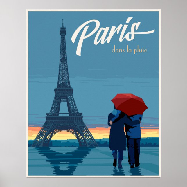 Paris i regnet poster (Framsidan)