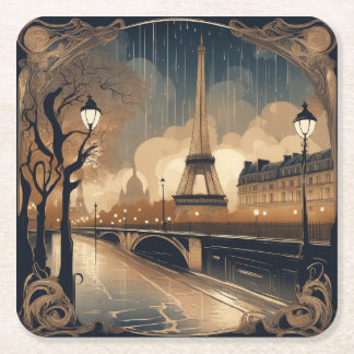 PARIS I REGNET UNDERLÄGG PAPPER KVADRAT