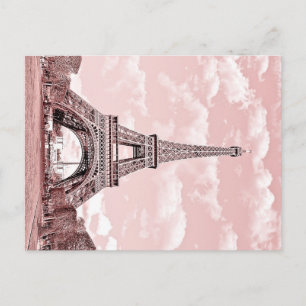 Paris i rosa Eiffel tornfrankriken Vykort