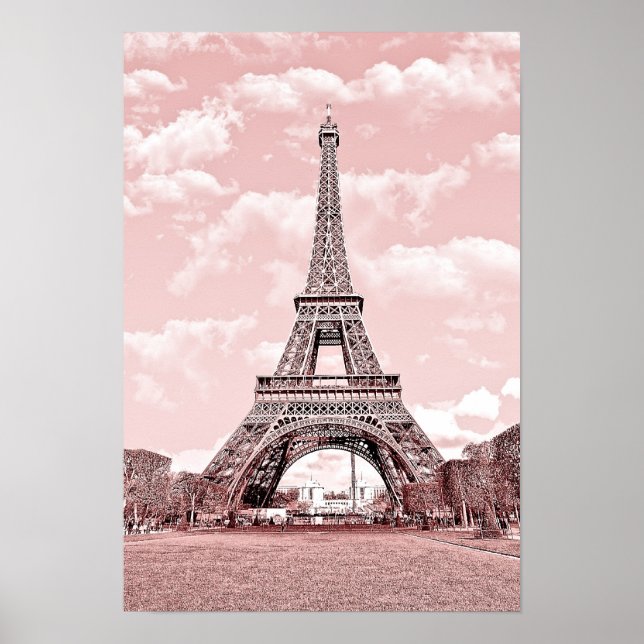 Paris i Rosa, Eiffel Towea Poster (Framsidan)