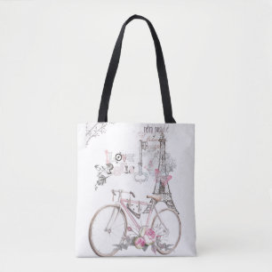 Paris i rosa vintage tygkasse