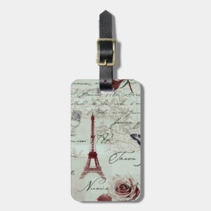 Paris i rosor bagagebricka