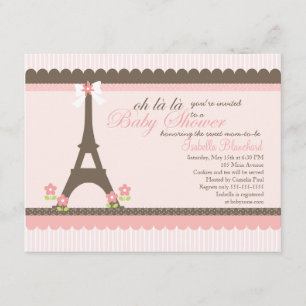 Paris i vårbaby shower inbjudningar