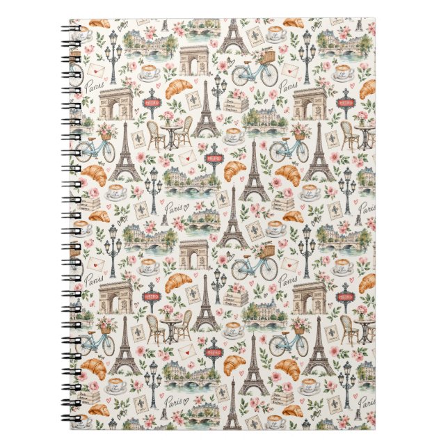 Paris Icons Chic Design Anteckningsbok (Framsidan)