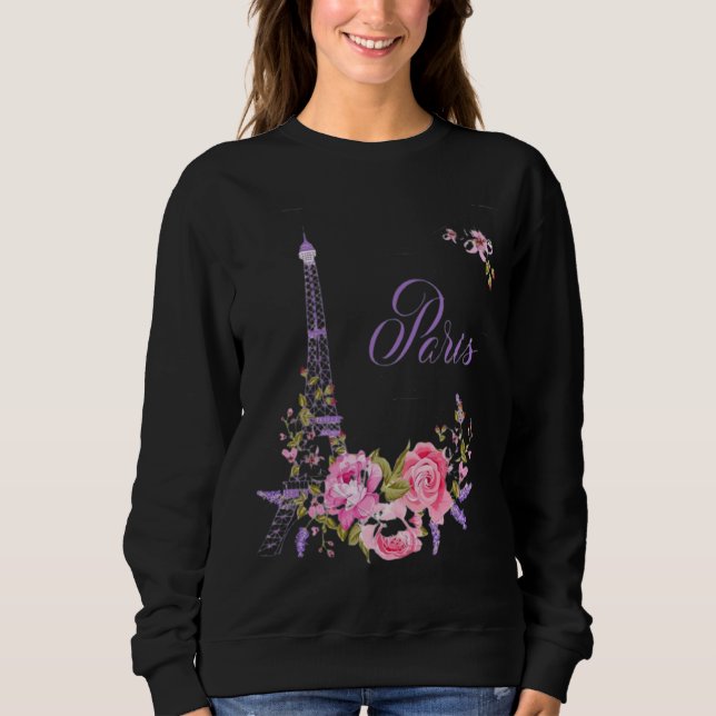 Paris in Bloom Midnight in Paris Floral Paris Roma T Shirt (Framsida)