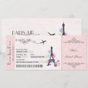 Paris Inbjudan, Ombordstigningskort Inbjudan, Bröl Inbjudningar