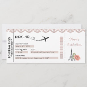Paris inbjudan, Paris tema fest, Bröllop, Bebis Inbjudningar