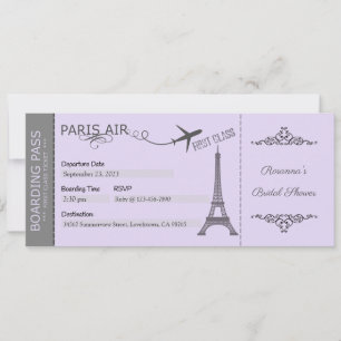 Paris inbjudan, Paris tema fest, Födelsedag Inbjudningar