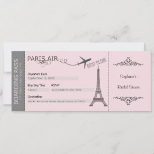Paris inbjudan, Paris tema inbjudan, Anpassad Inbjudningar
