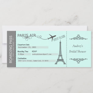 Paris inbjudan, Paris tema inbjudan, Födelsedag Inbjudningar
